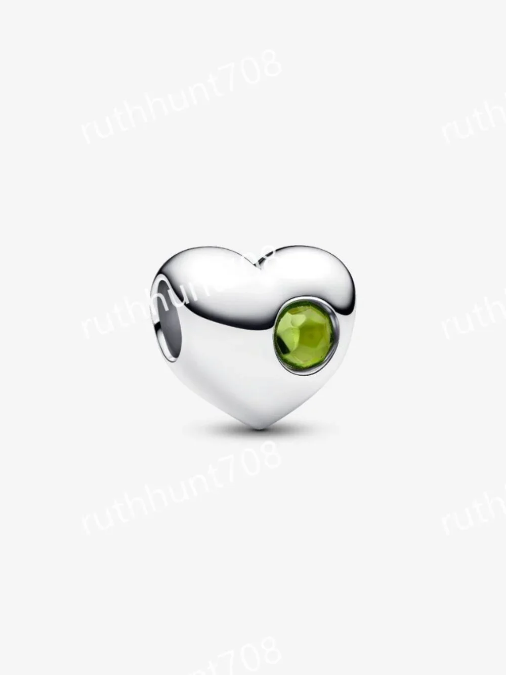 Pandora Engravable Spring Green Stone Heart Charm